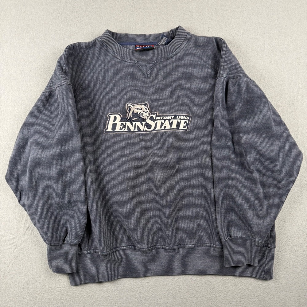Crable Sportswear Penn State Nittany Lions Sweatshirt Mens L Blue Textured Knit